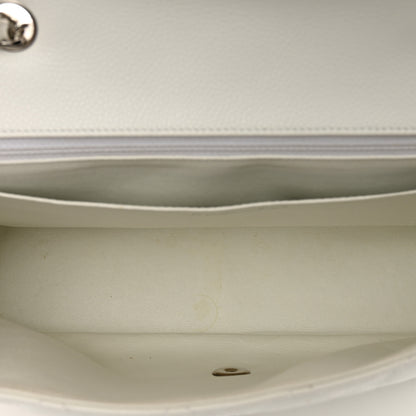 Chanel Caviar Quilted Jumbo Single Flap White 6 of 13
