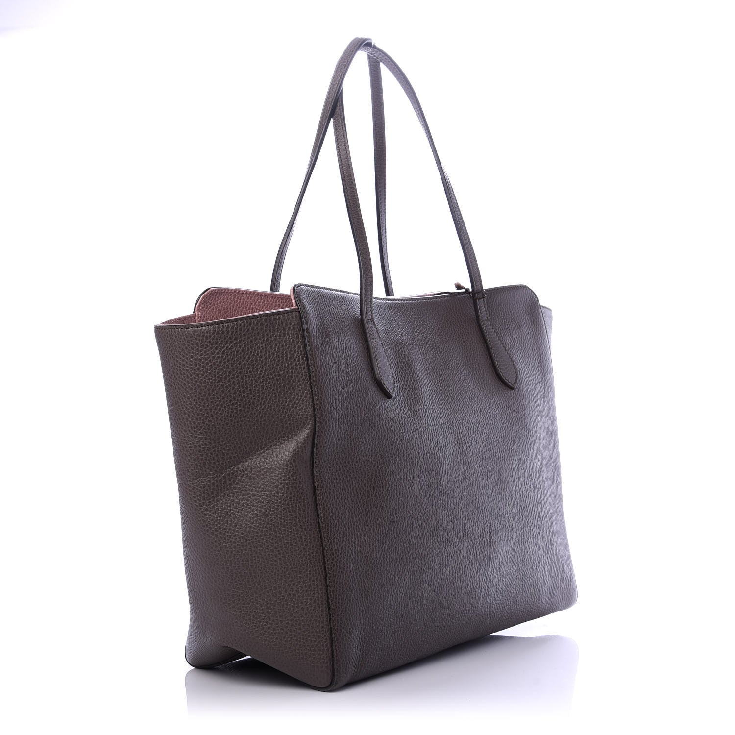 Gucci Dollar Calfskin Medium Swing Tote Grey Field Soft Pink 3 of 9