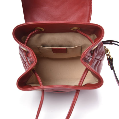 Gucci Calfskin Matelasse GG Marmont Flap Backpack Hibiscus Red 4 of 9