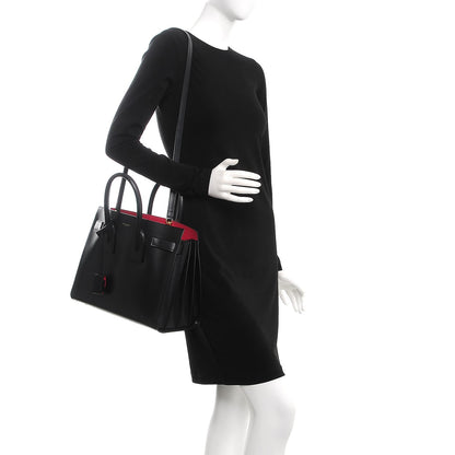 Saint Laurent Calfskin Small Sac De Jour Black Fuchsia 2 of 13
