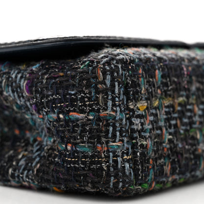 Chanel Tweed Snakeskin Quilted Medium CC Filigree Flap Blue Multicolor 9 of 12