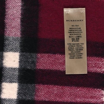 Burberry Cashmere House Check Fringe Scarf Dark Pink 4 of 4