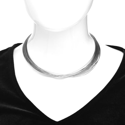 Tiffany Sterling Silver Multi Strand Wire Choker Necklace 2 of 3