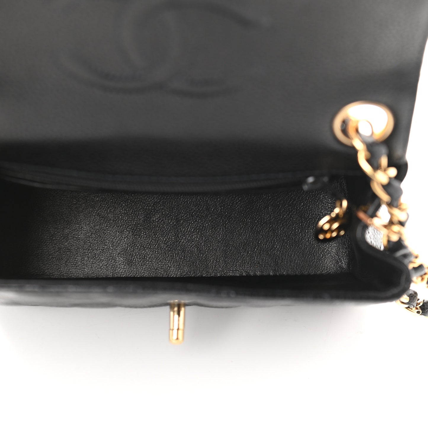 Caviar Quilted Mini Square Flap Black