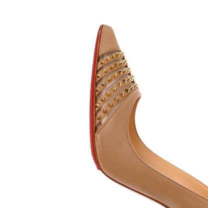 Christian Louboutin Kid Bareta 100 Pumps 36.5 Nude Light Gold 10 of 13