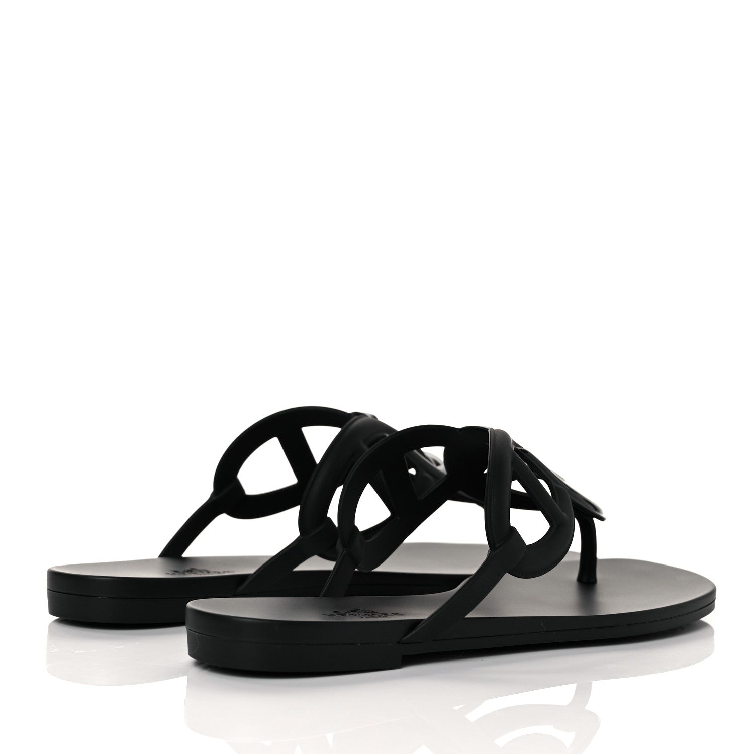Hermes Rubber Womens Egerie Sandals 36 Black 4 of 10