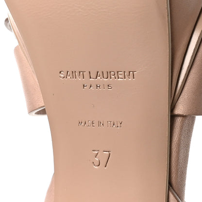Saint Laurent Calfskin Tribute 75 Platform Sandals 37 Nude 7 of 8