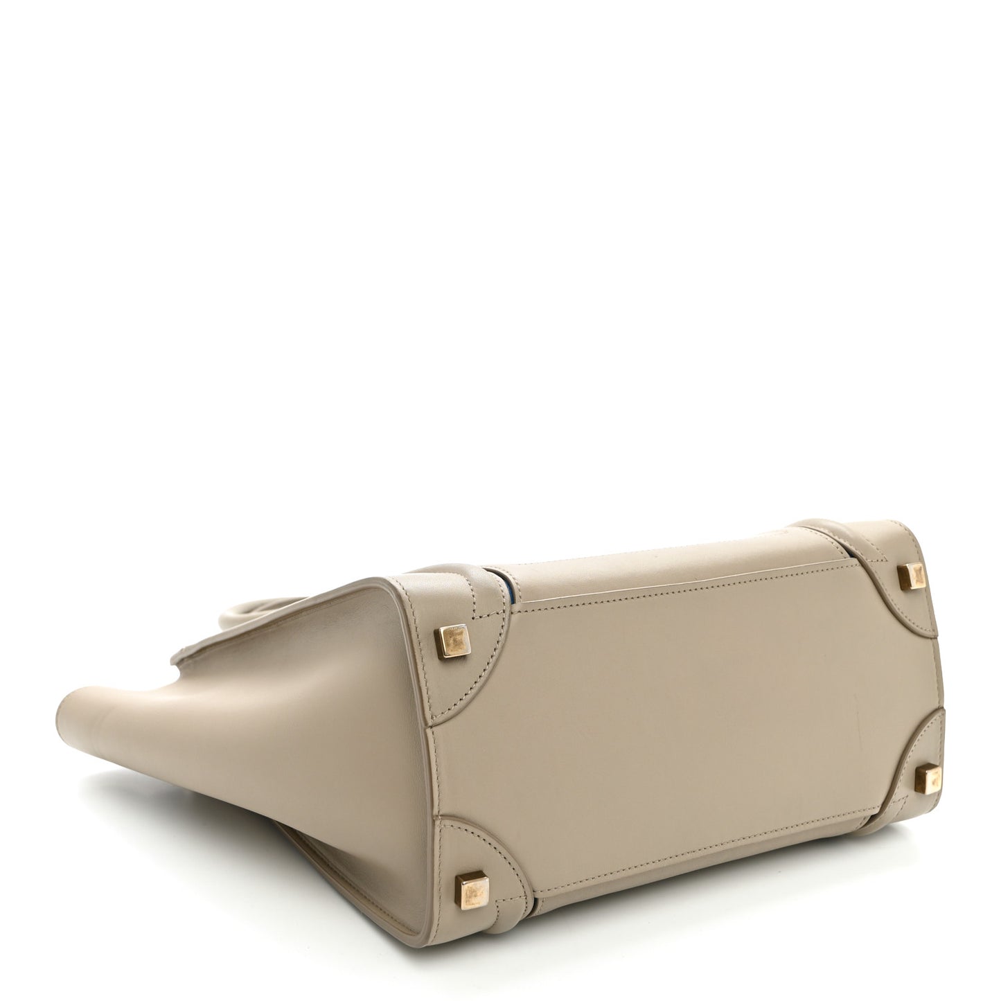 Smooth Calfskin Interstice Micro Luggage Beige Blue