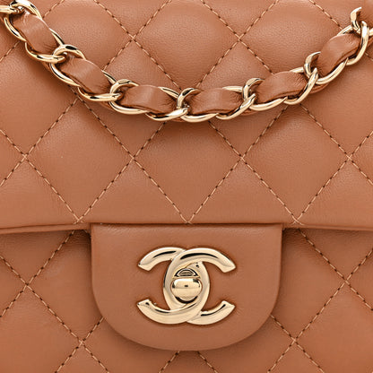 Chanel Lambskin Quilted Mini Rectangular Flap Brown 8 of 11
