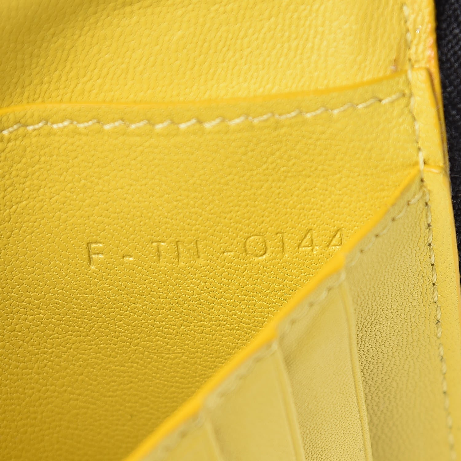 Celine Drummed Calfskin Zip Around Multifunction Wallet Black Citron 7 of 9