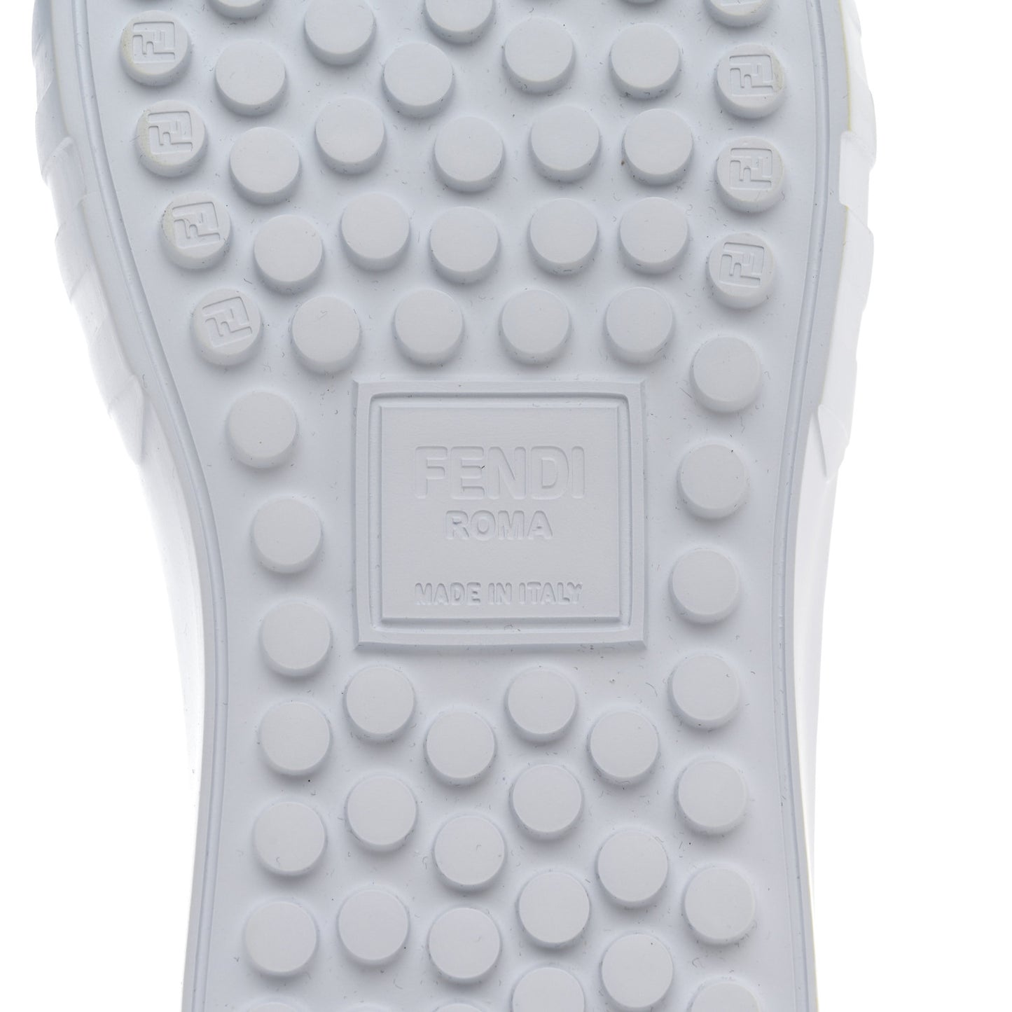 Velvet FF Calfskin Womens Fendi Force Low Top Sneakers 36 White