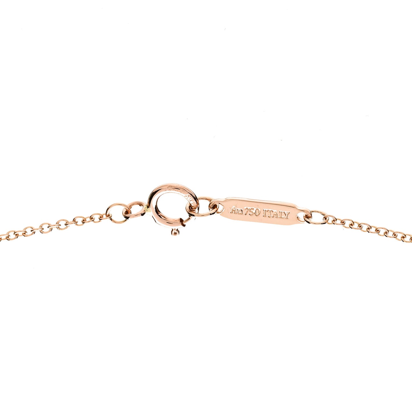 18K Rose Gold Diamond Small T Smile Pendant Necklace