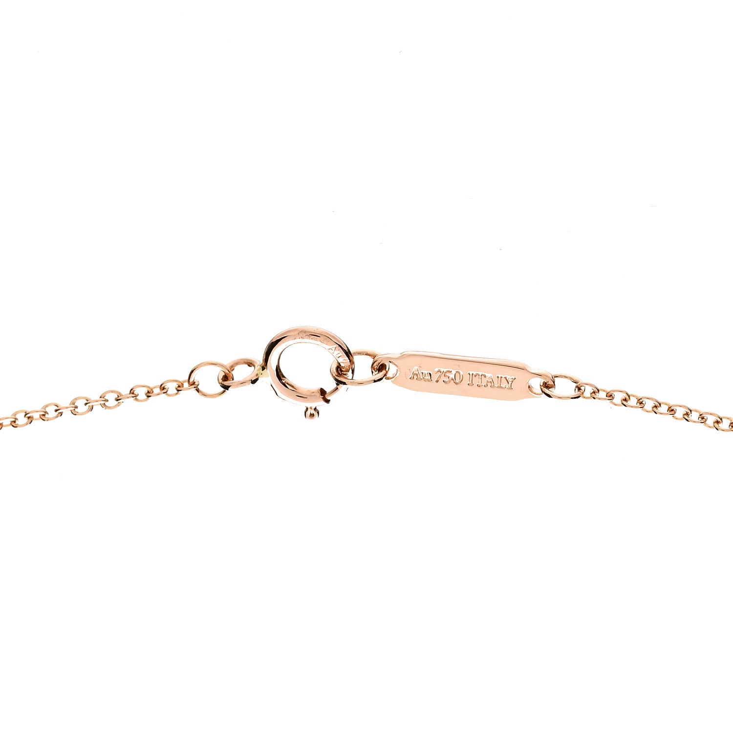 Tiffany 18K Rose Gold Diamond Small T Smile Pendant Necklace 6 of 7