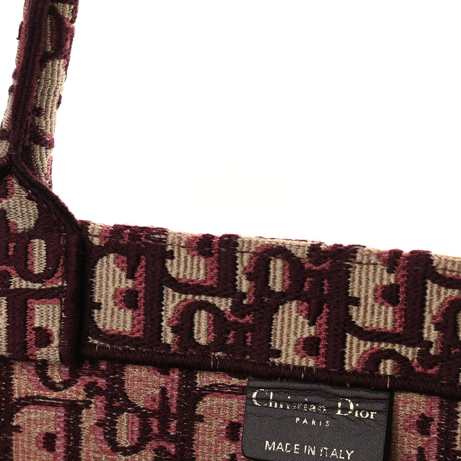 Christian Dior Oblique Large Book Tote Burgundy Multicolor 10 of 12
