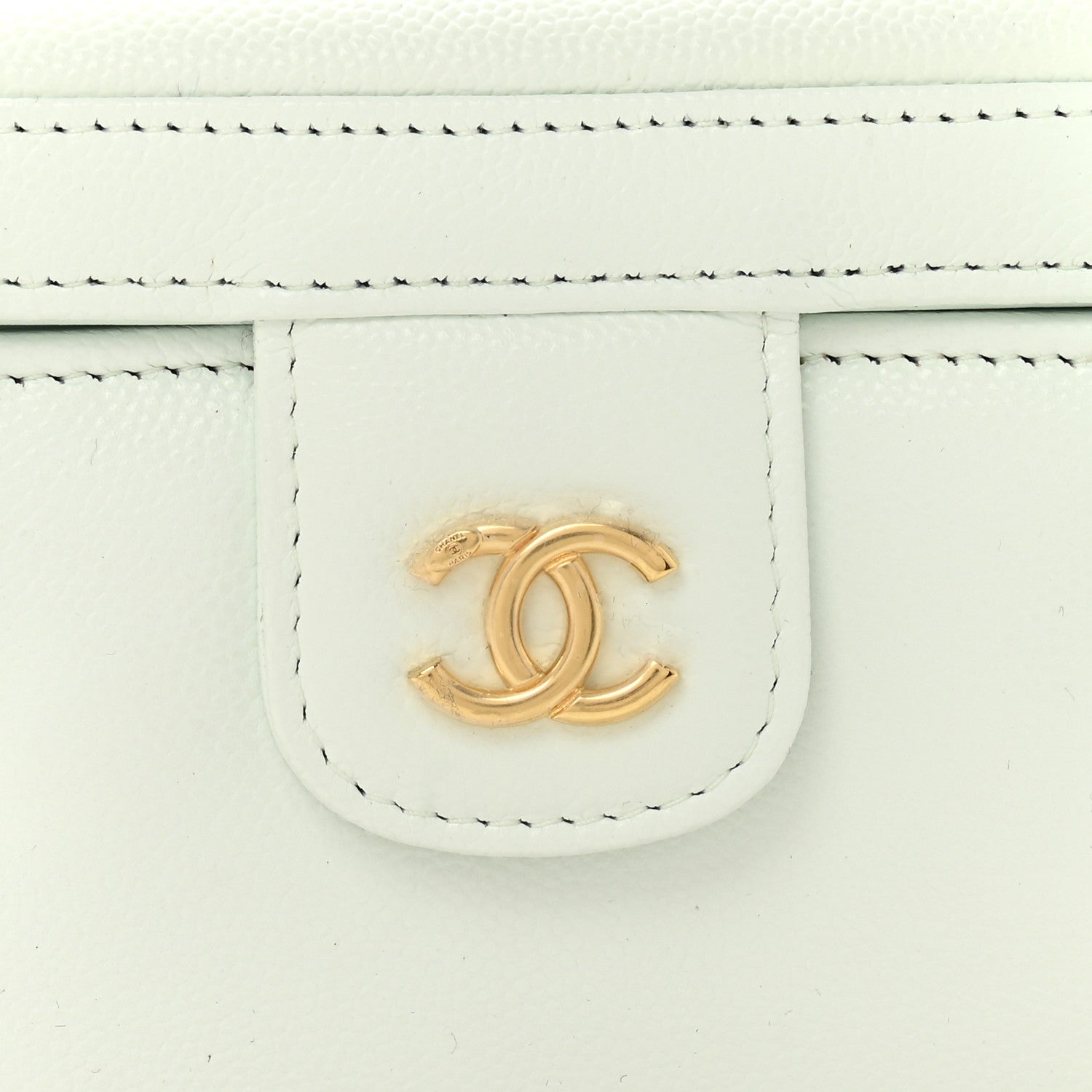 Chanel Shiny Caviar Preppy Coco Long Vanity With Strap Light Blue 8 of 12