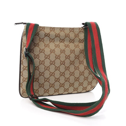 Gucci Monogram Web Medium Flat Messenger Bag Brown 3 of 12