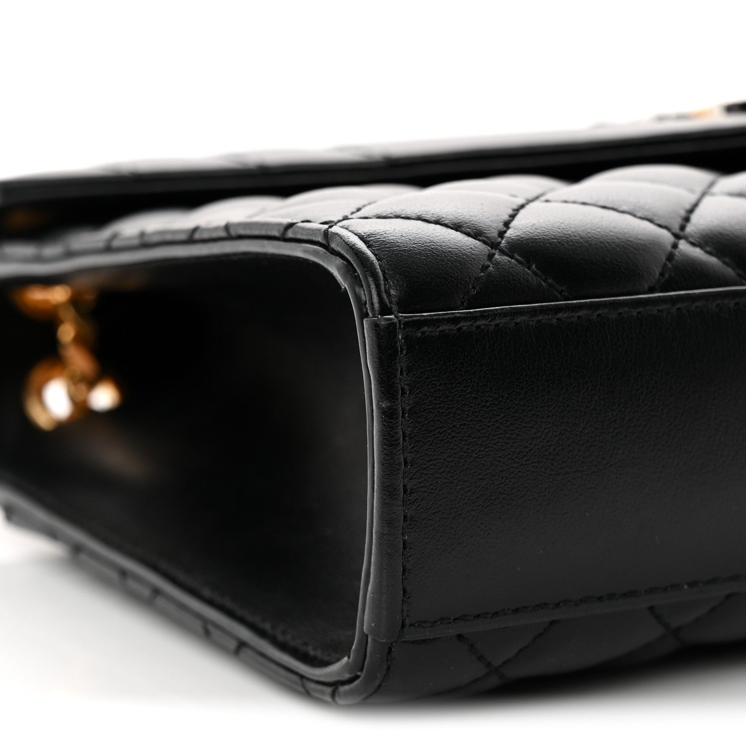 Saint Laurent Lambskin Mixed Matelasse Triquilt Medium Monogram Satchel Black 9 of 13