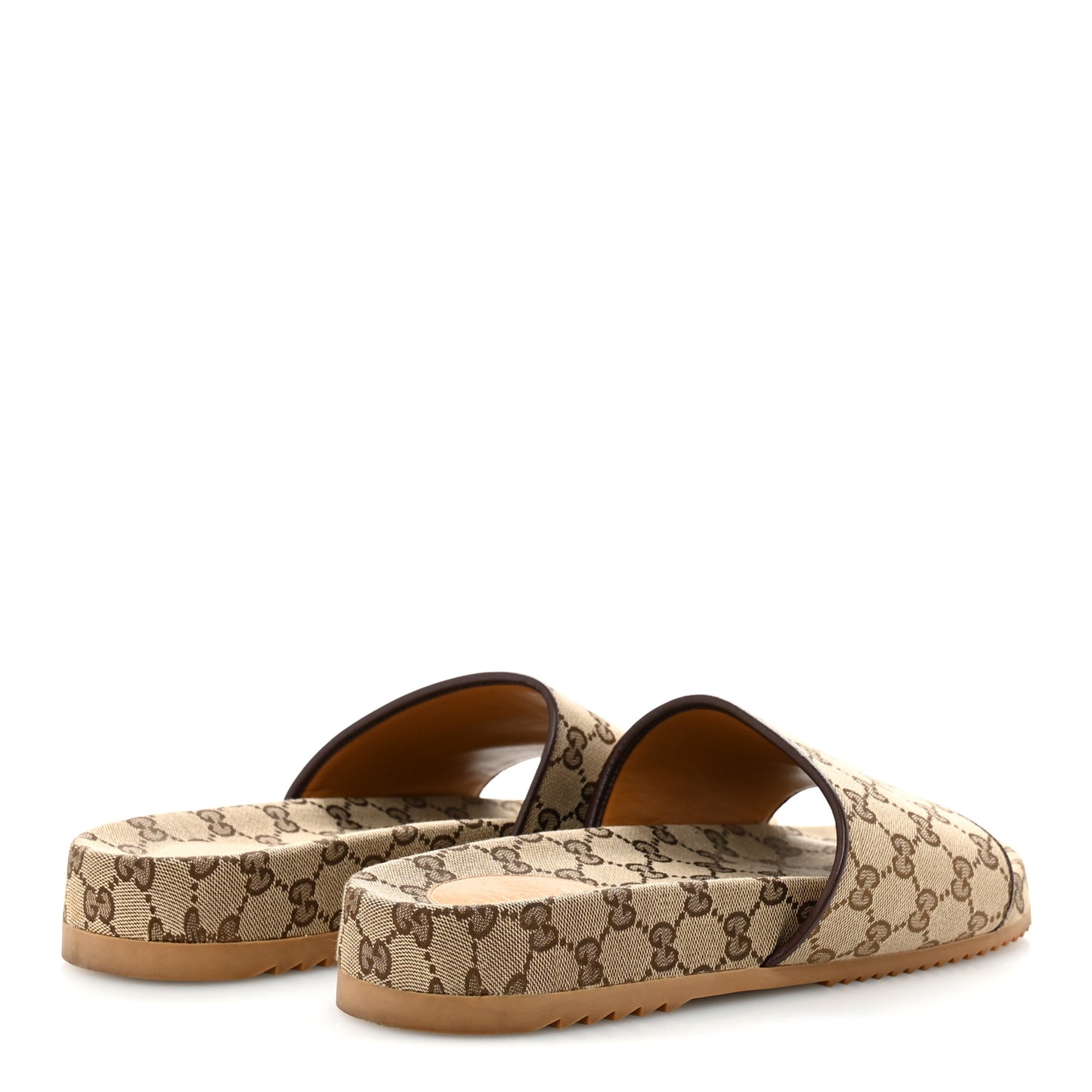 Canvas GG Monogram Mens Slide Sandals 11 Beige