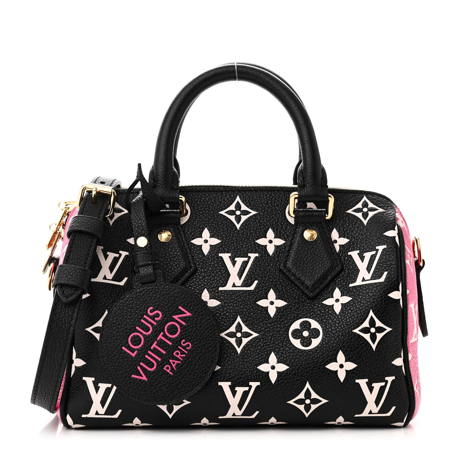 Louis Vuitton Empreinte Monogram Spring in the City Speedy Bandouliere 20 Black White Pink 1 of 10