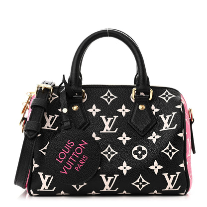 Louis Vuitton Empreinte Monogram Spring in the City Speedy Bandouliere 20 Black White Pink 1 of 10