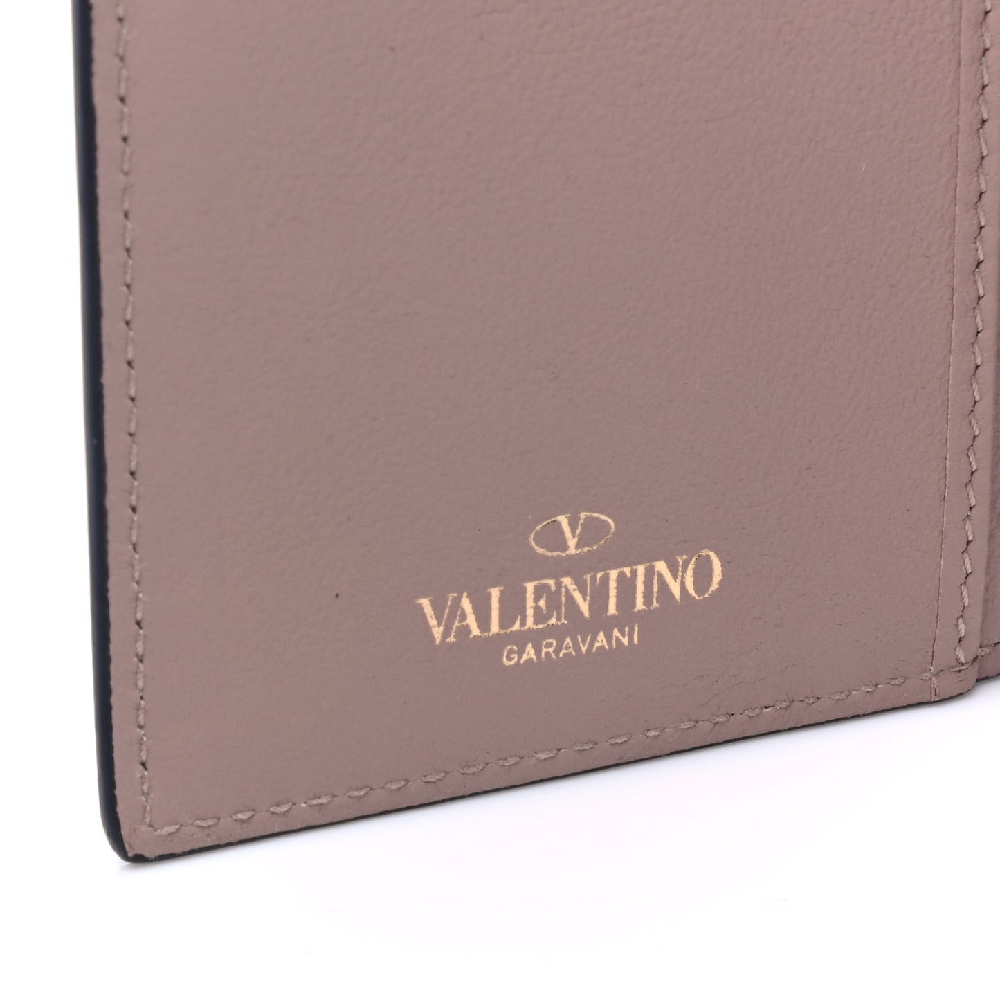 Calfskin Rockstud Continental Wallet Poudre