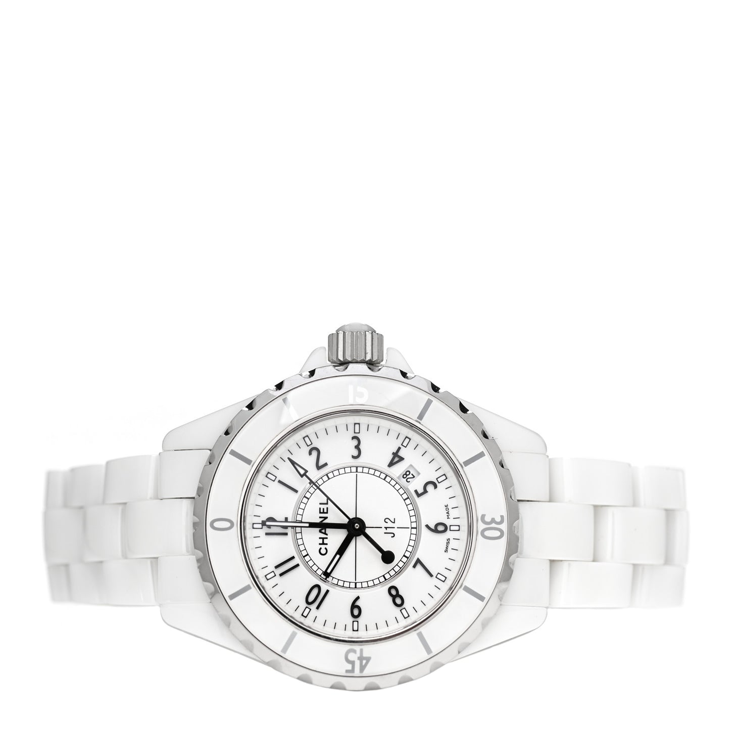 Stainless Steel Ceramic 33mm J12 Quartz Watch White