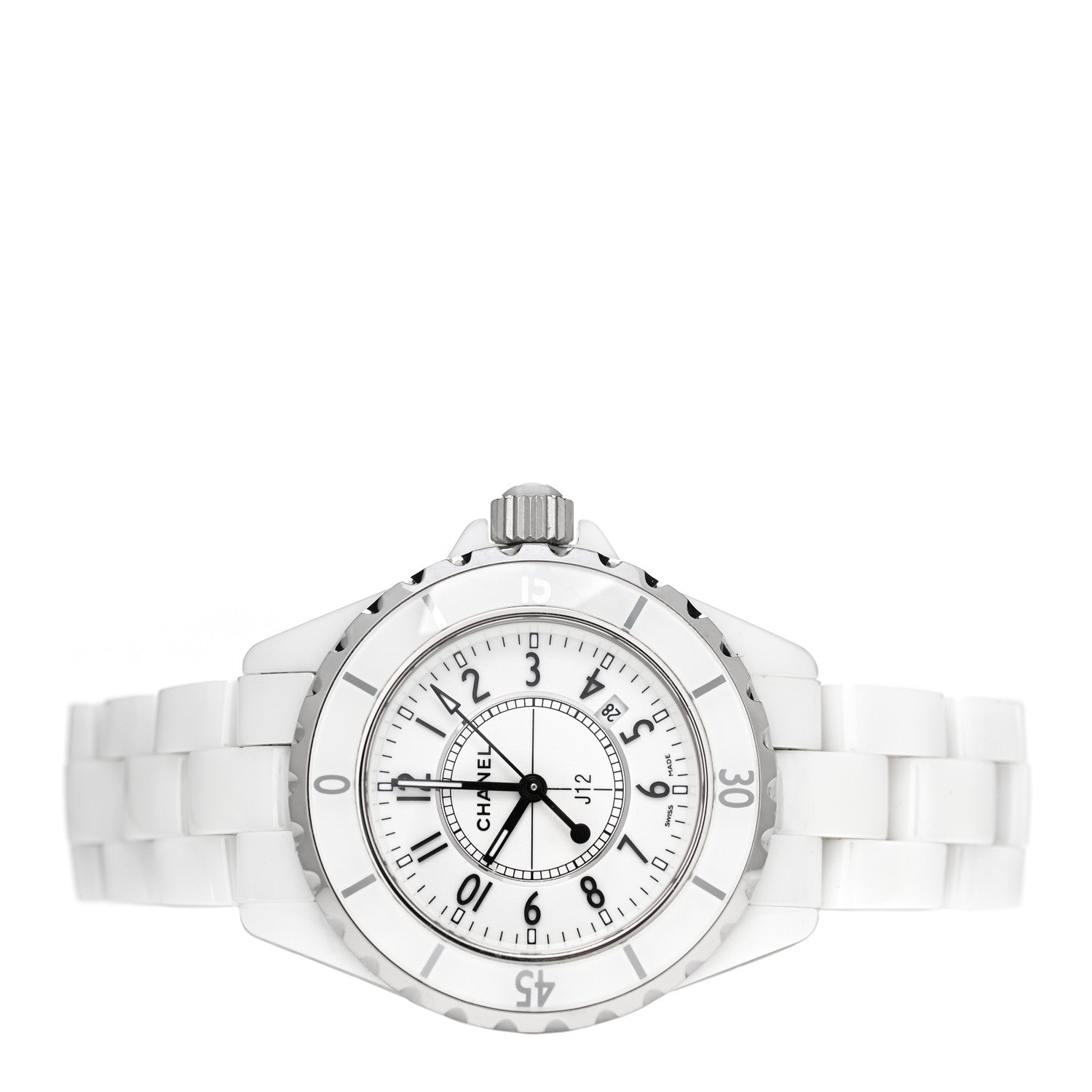 Chanel Stainless Steel Ceramic 33mm J12 Quartz Watch White 2 of 4