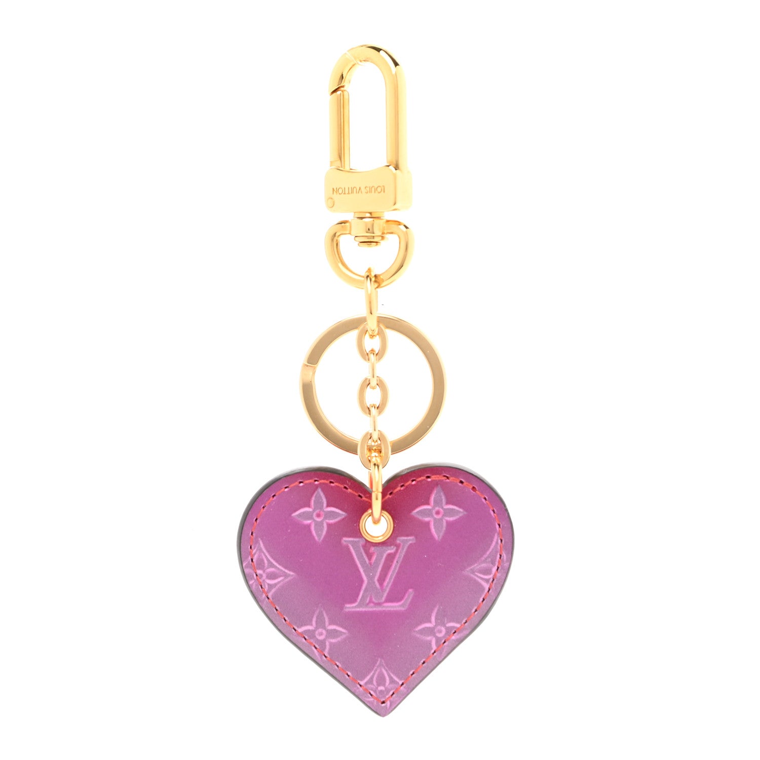 Louis Vuitton Vernis Degrade Love Lock Heart Key Holder Bag Charm Pink Red 1 of 3