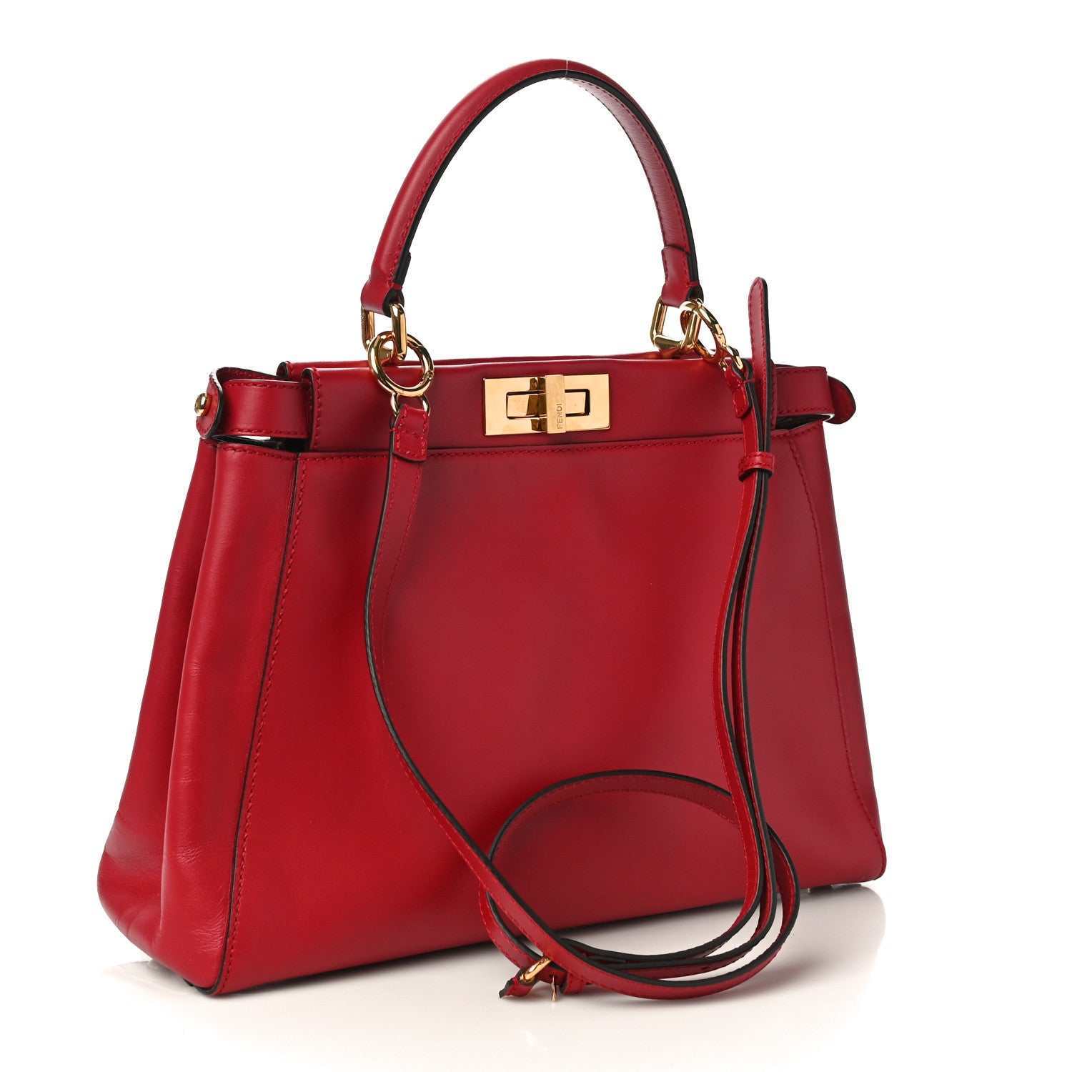 Fendi Vitello Morgan Fabric Jacquard Pequin Medium Peekaboo Iconic Satchel Mattone Tobacco Black 3 of 9