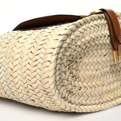 Chloe Raffia Small Grain Calfskin Medium Marcie Basket Tan 8 of 12