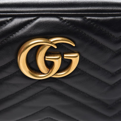 Gucci Calfskin Matelasse Small GG Marmont Chain Shoulder Bag Black 19 of 19
