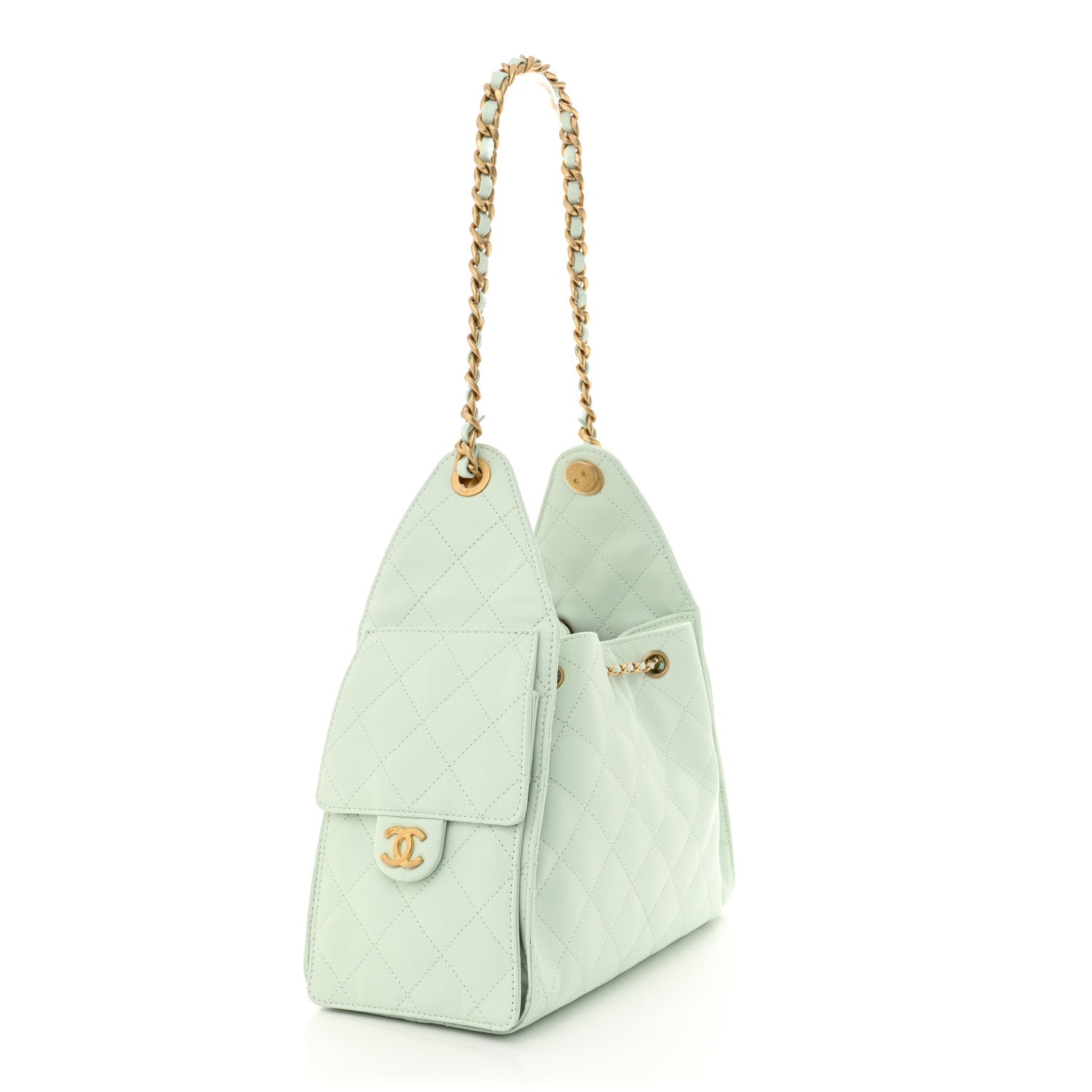 Chanel Caviar Quilted Small Chanel 25 Handbag Light Green 3 of 11