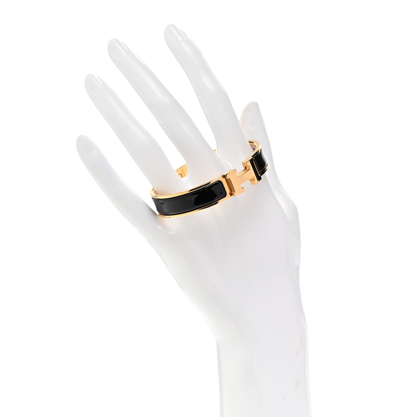 Enamel Narrow Clic Clac H Bracelet PM Black