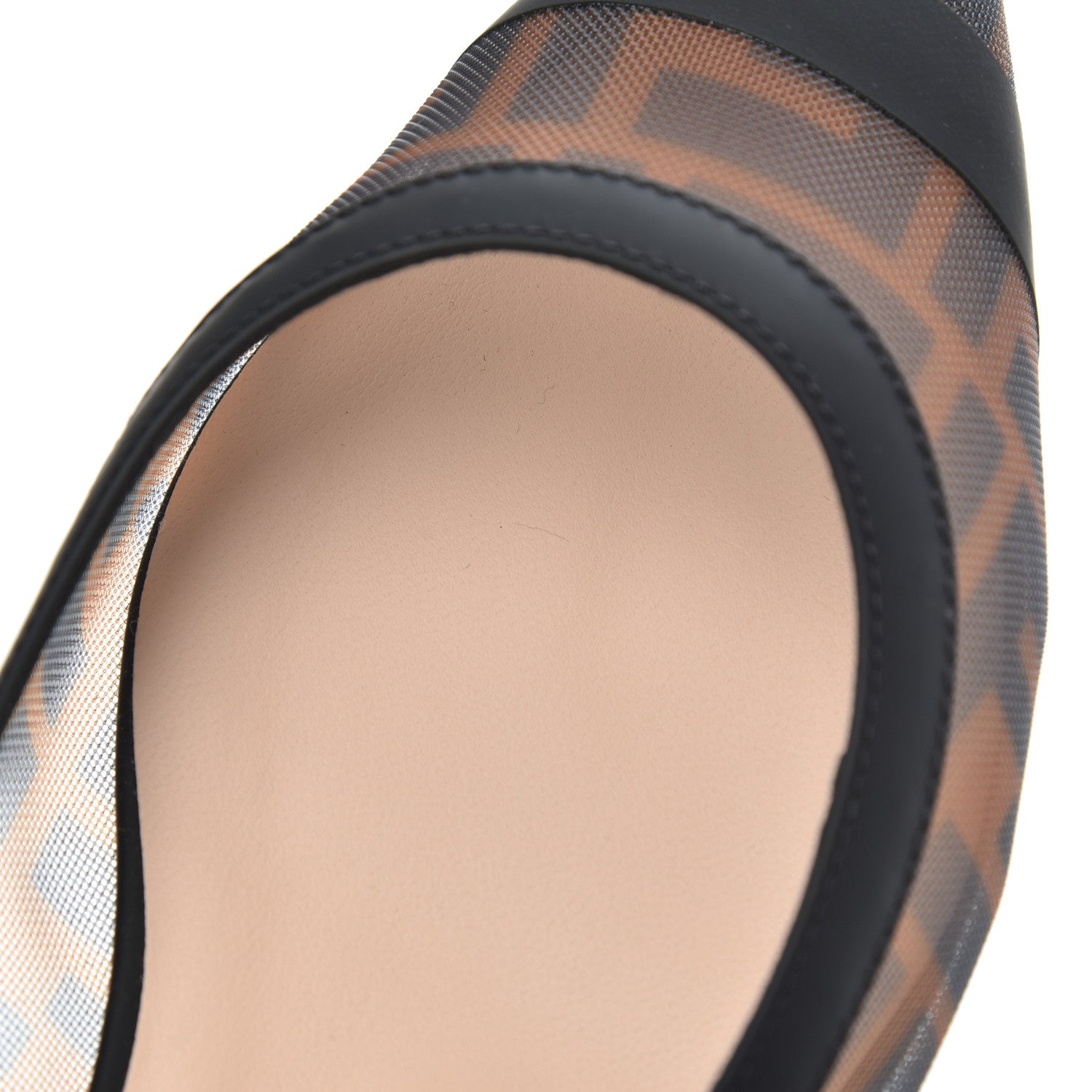 Fendi Mesh FF Skimmer Ballerina Flats 38 Tobacco Moro Black 12 of 12