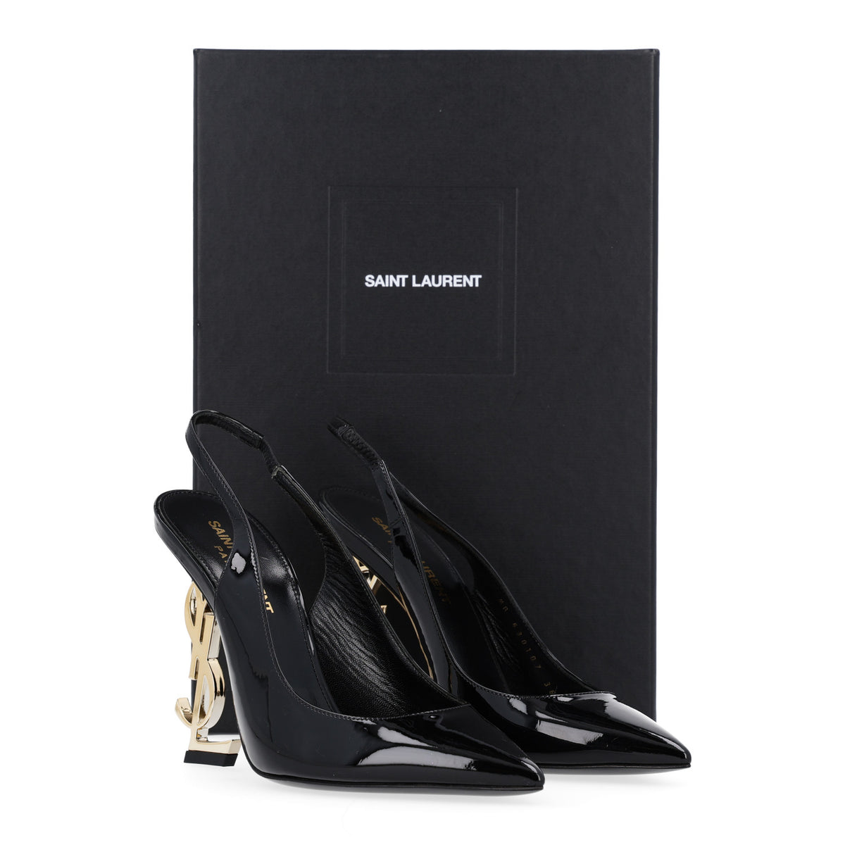Saint Laurent Patent Opyum 110 Slingback Pumps 36 Black 8 of 8