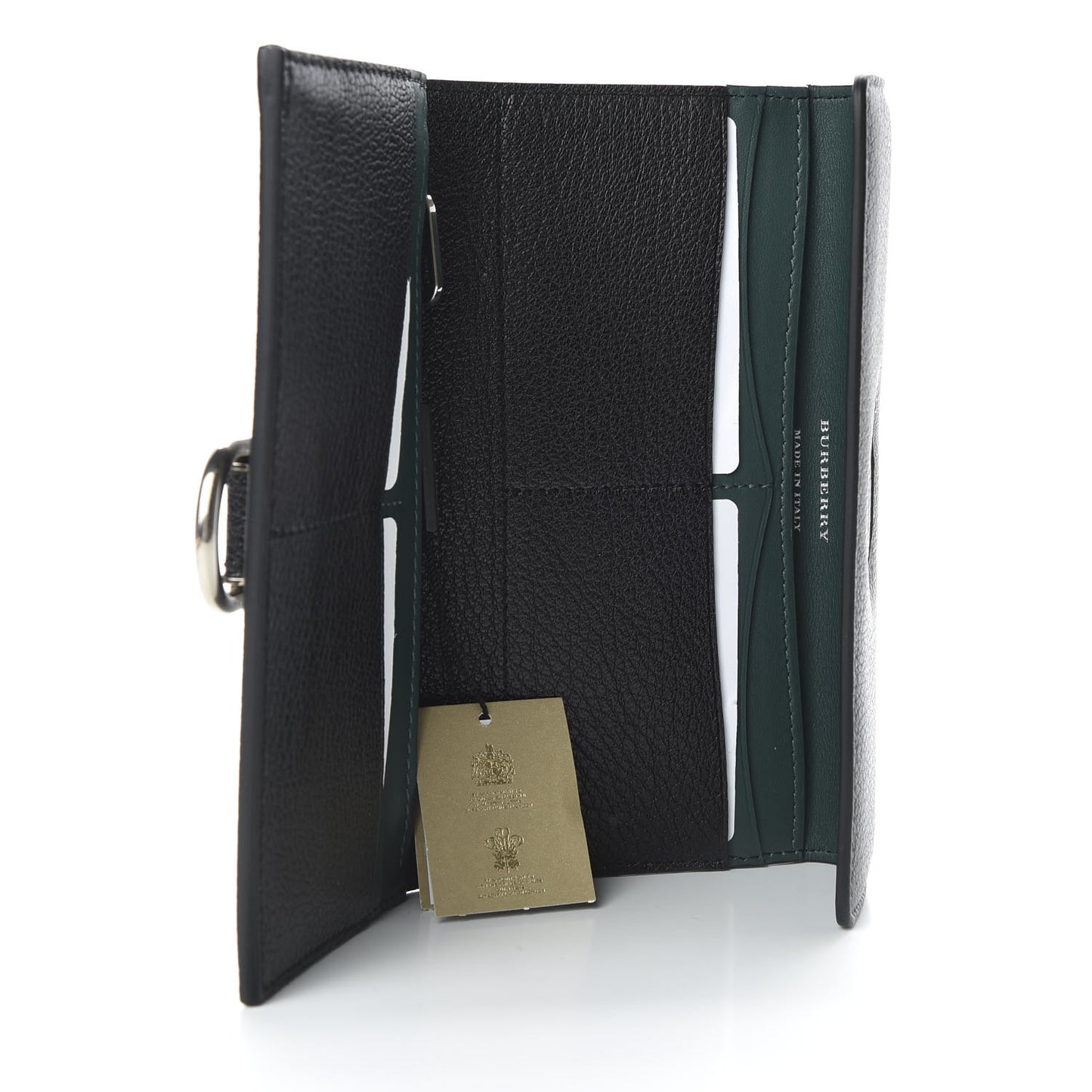 Goatskin D-Ring Continental Wallet Black