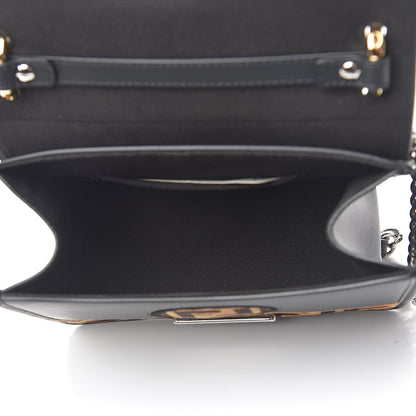 Fendi Vitello Century Velvet F is Fendi FF Small Kan I Shoulder Bag Black Tobacco 5 of 11