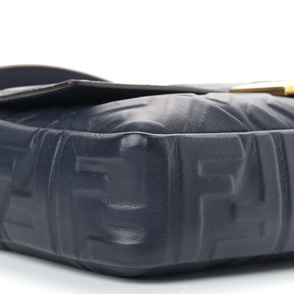 Fendi Nappa FF 1974 Embossed Baguette Midnight 8 of 9