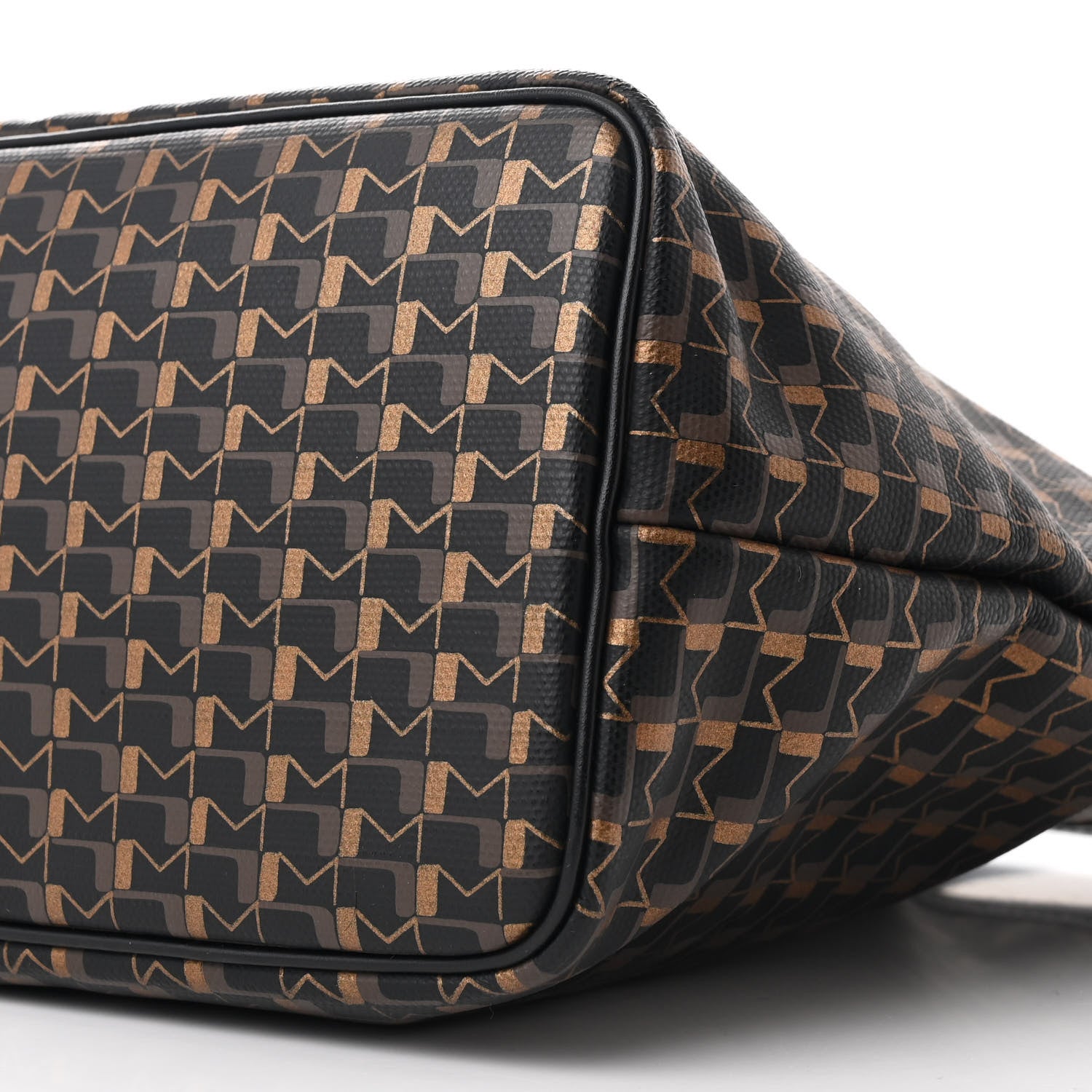 Moynat Grained Calfskin Canvas 1920 Oh! Tote Ruban MM Carbon Bronze 10 of 10