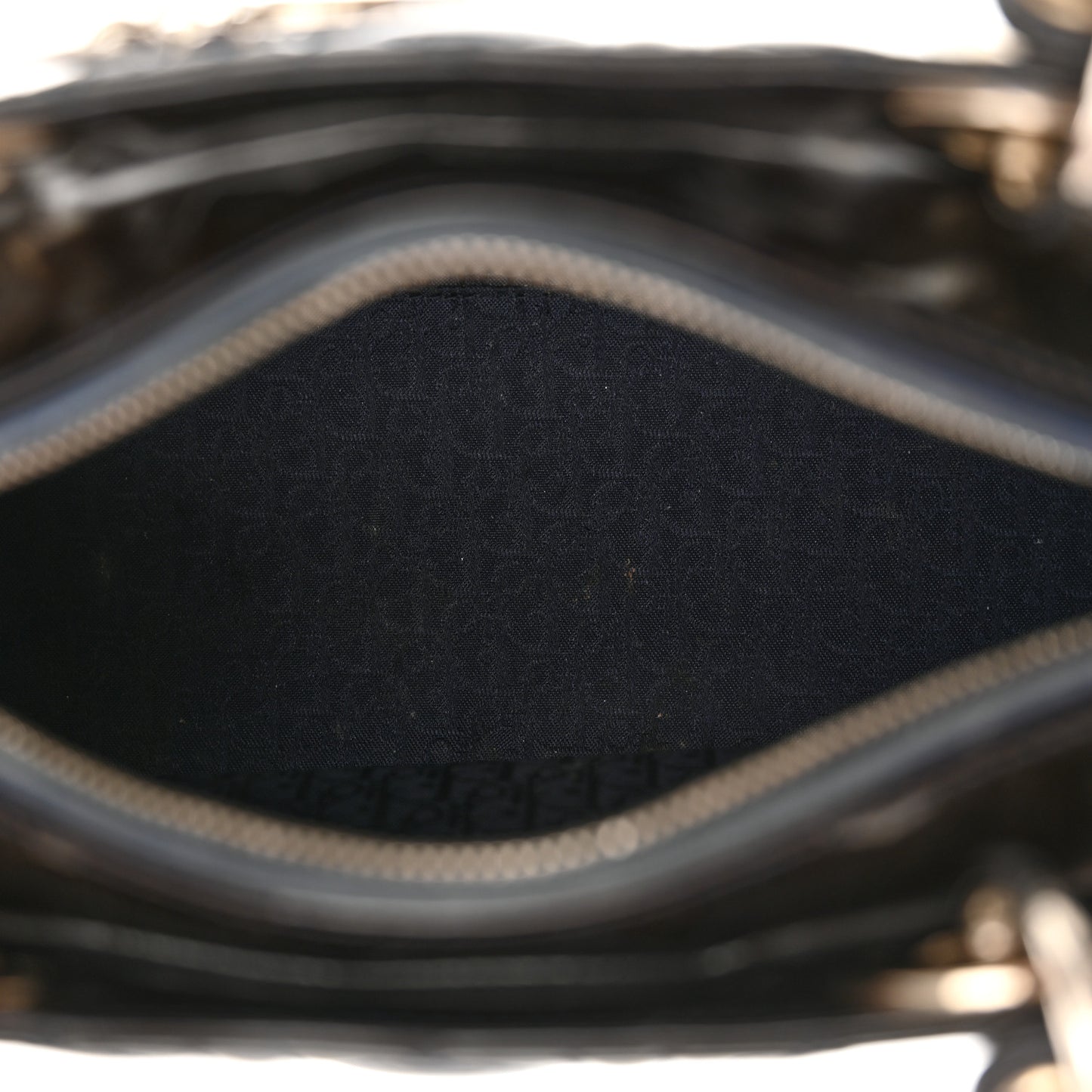 Patent Cannage Medium Lady Dior Navy Blue