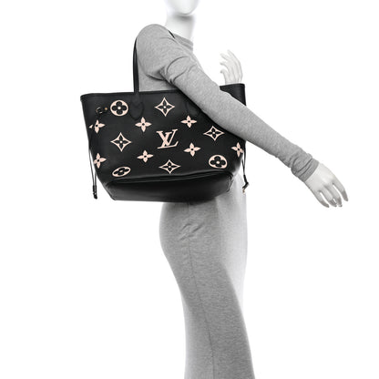 Louis Vuitton Empreinte Monogram Giant Neverfull MM Black Beige 2 of 9
