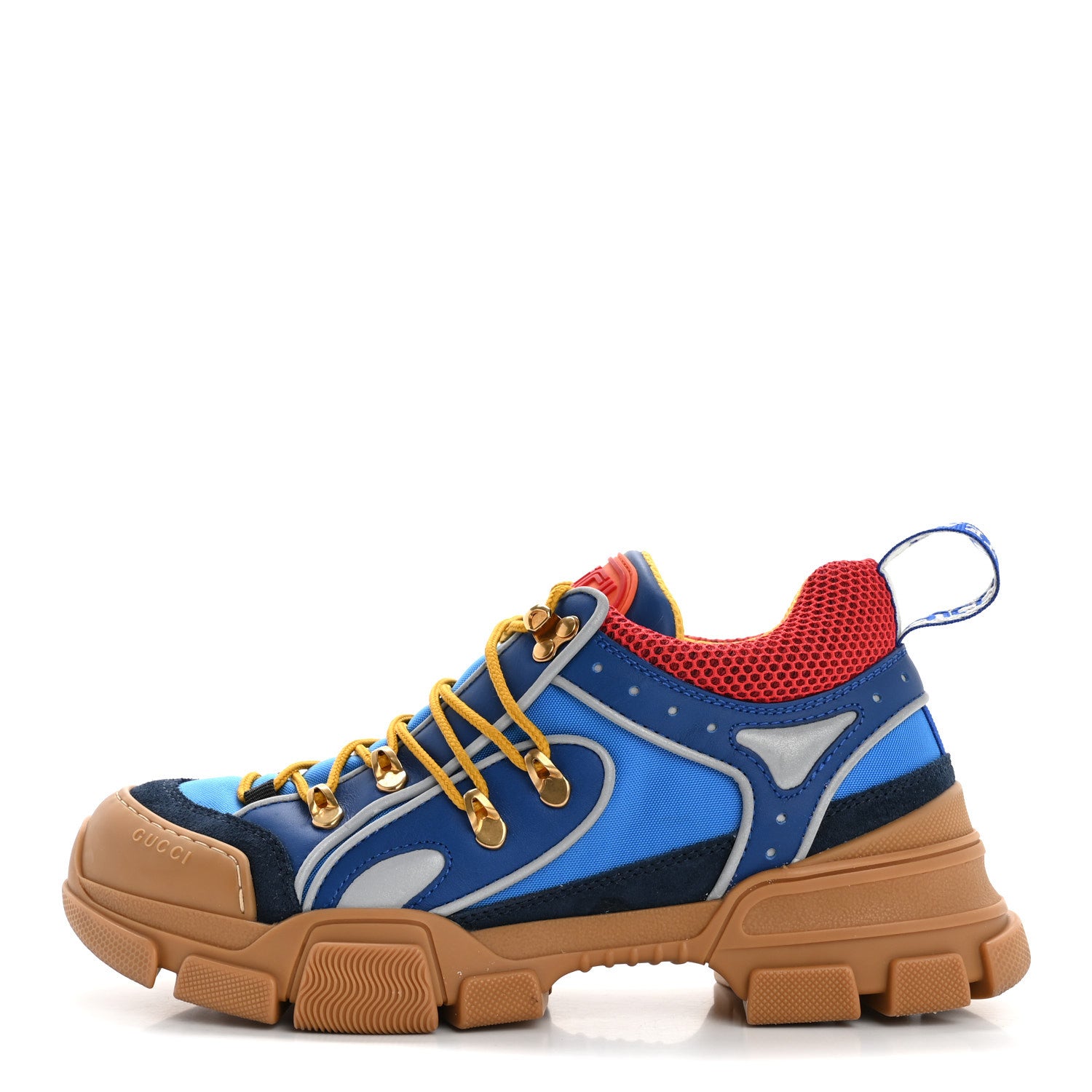 GUCCI スニーカー 青/赤/黄 Gucci X SEGA Nylon Suede Calfskin Mens Flashtrek Sneakers 7 Bright