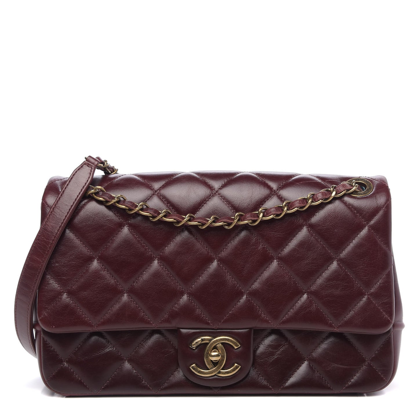 Hot Stamping Calfskin Tale Of Salzburg Flap Burgundy