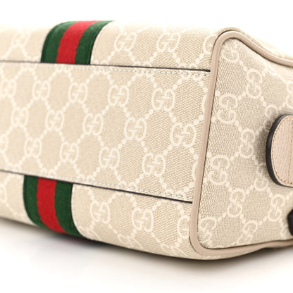 Gucci GG Supreme Monogram Textured Dollar Calfskin Web Ophidia Mini Top Handle Bag Beige Mystic White Oatmeal 9 of 9