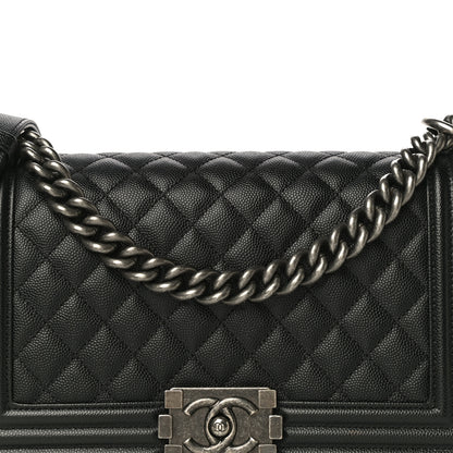 Chanel Caviar Quilted Medium Boy Flap Black 8 of 12