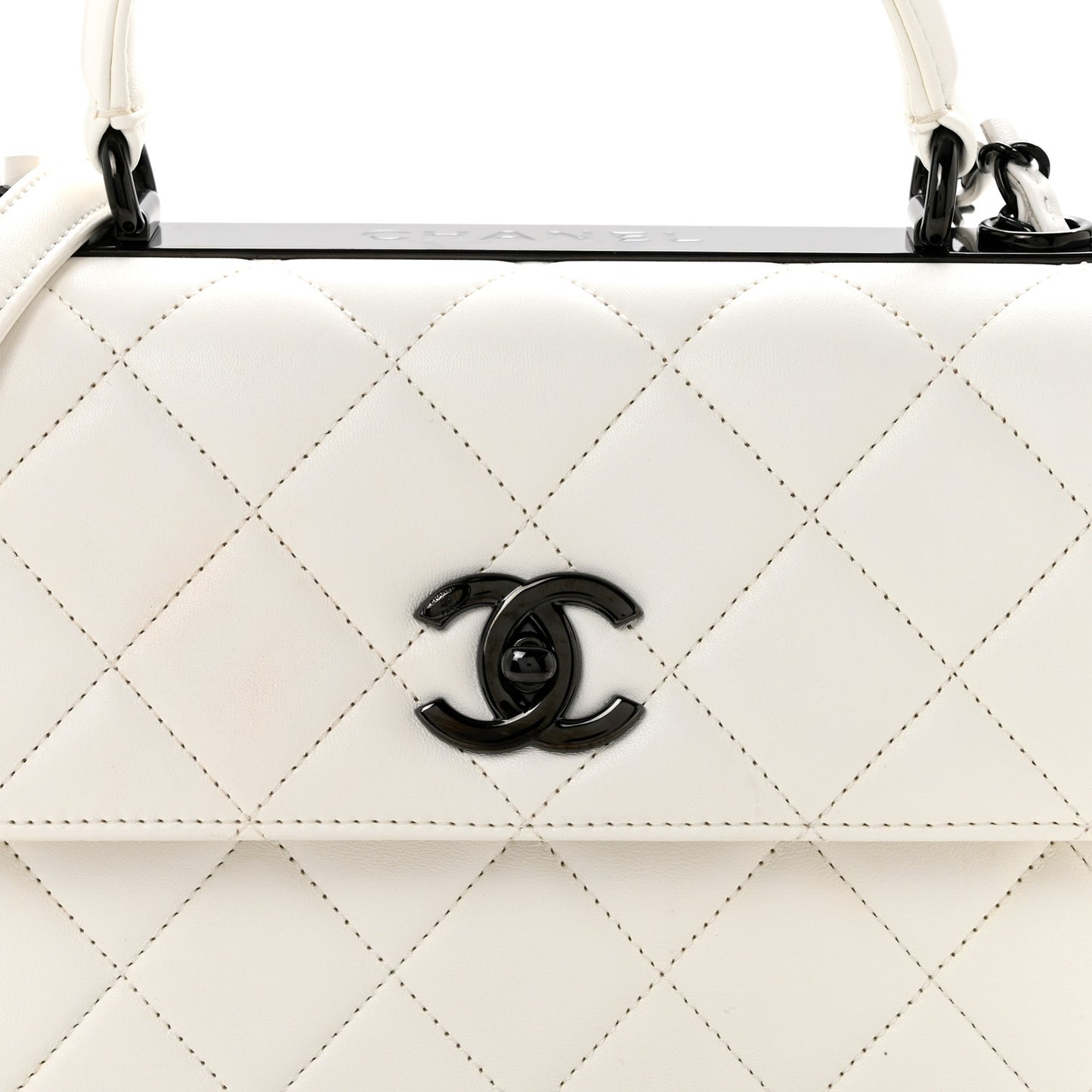 Lambskin Quilted Small Trendy CC Dual Handle Flap Bag White