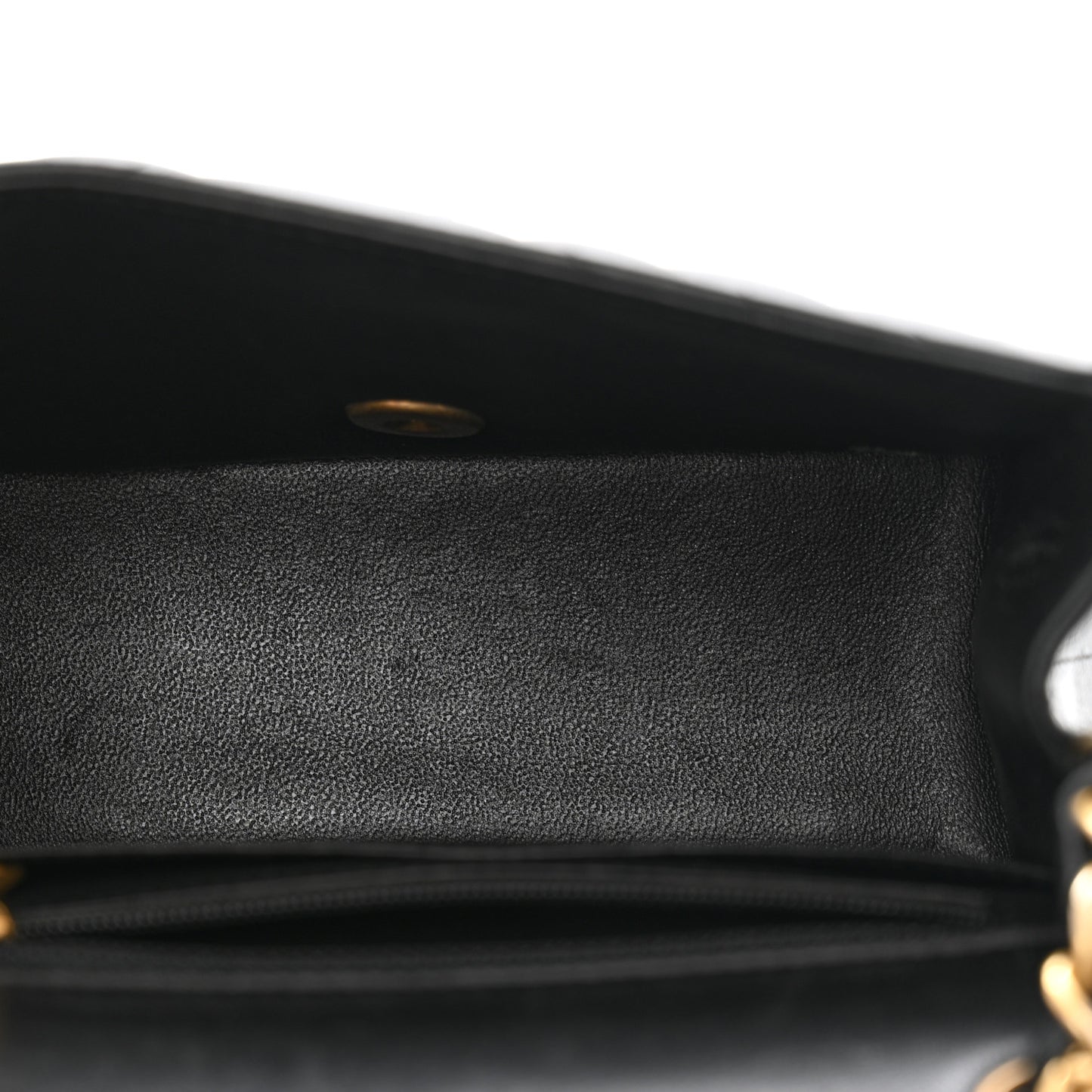 Lambskin Chevron Quilted Mini Square Flap Black