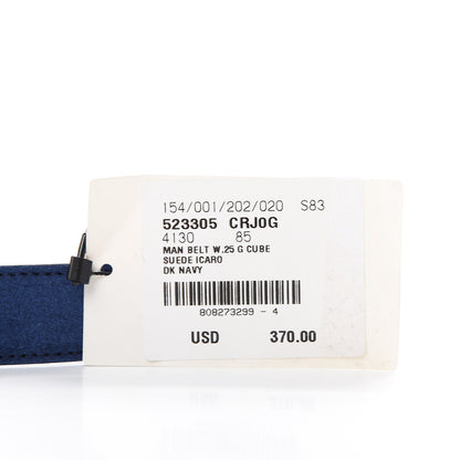 Gucci Suede Icaro G Cube 25mm Belt 85 34 Dark Navy 6 of 6