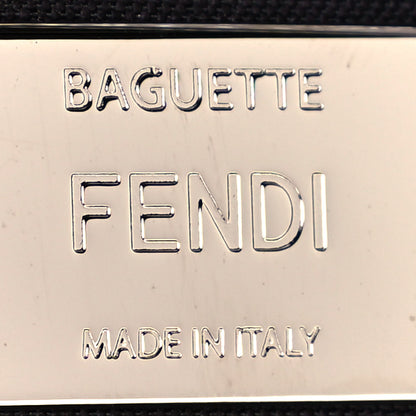 Fendi Vitello Catalan Mirror FF 1974 Embossed Large Baguette Argento 9 of 15