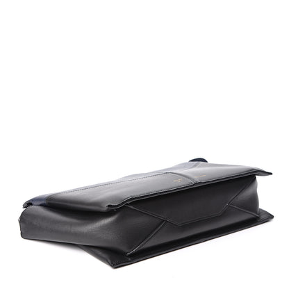 Celine Supple Natural Calfskin Tri-Fold Clutch Black Blue 3 of 8